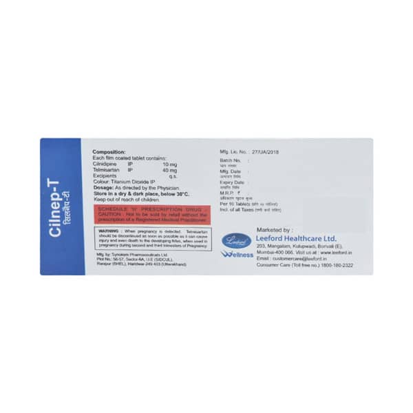 Cilnep T 40mg Strip Of 10 Tablets