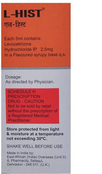 L Hist Bottle Of 30ml Syrup