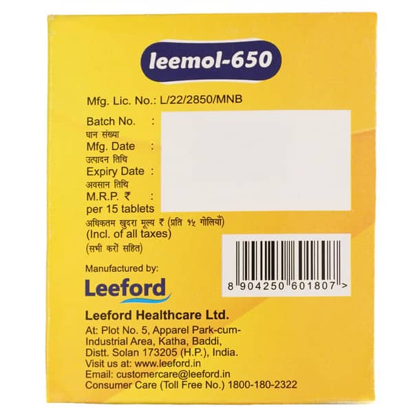 Leemol 650mg Strip Of 15 Tablets