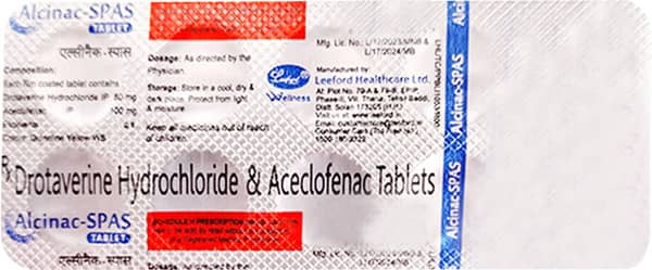 Alcinac Spas Strip Of 10 Tablets