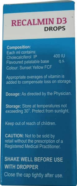 Recalmin D3 Bottle Of 30ml Drops