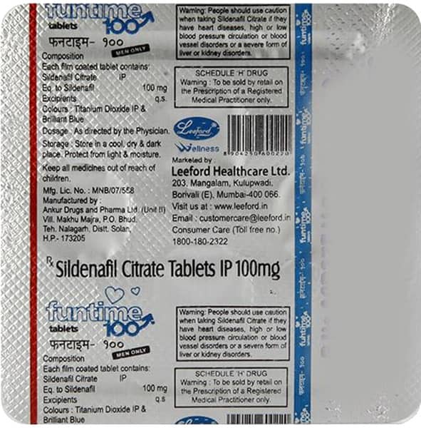 Funtime 100mg Strip Of 4 Tablets