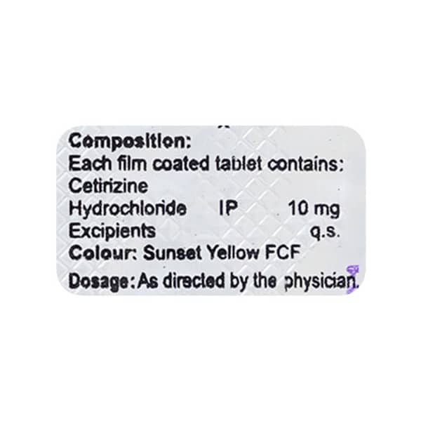 Cetriver 10mg Strip Of 10 Tablets