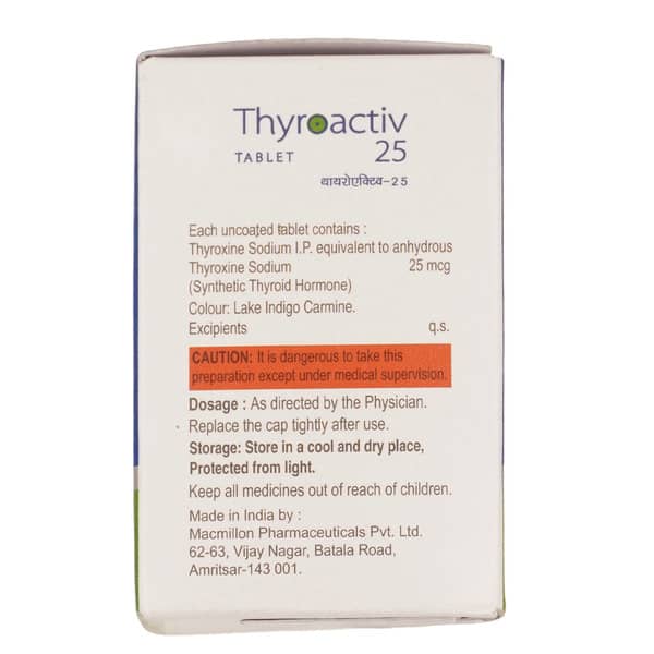 Thyroactiv 25Mcg Bottle Of 100 Tablets
