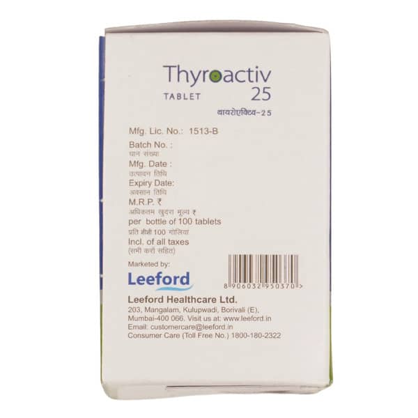 Thyroactiv 25Mcg Bottle Of 100 Tablets