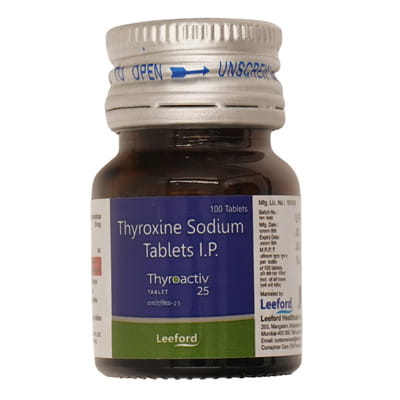 Thyroactiv 25mcg Bottle Of 100 Tablets