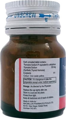 Thyroactiv 50mcg Bottle Of 100 Tablets