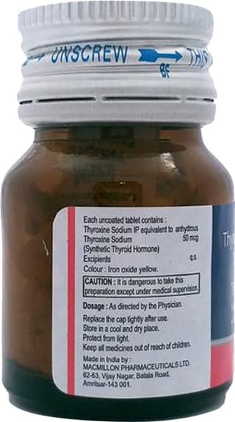 Thyroactiv 50Mcg Bottle Of 100 Tablets