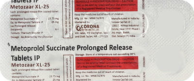 Metozaar Xl 25mg Strip Of 10 Tablets