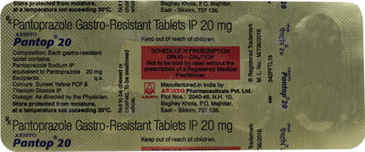 Pantop 20mg Strip Of 10 Tablets