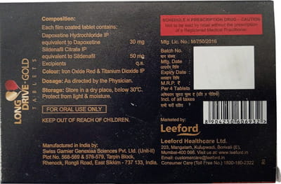 Long Drive Gold Strip Of 4 Tablets