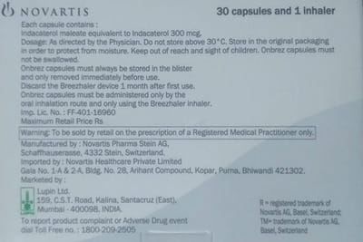 Onbrez Breezhaler 300mcg Capsule 30'S