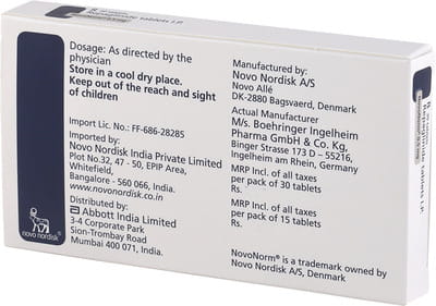 Novonorm 0.5mg Strip Of 30 Tablets