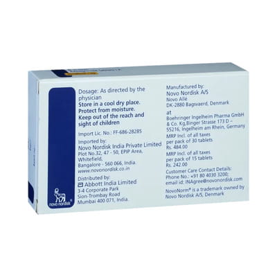 Novonorm 1mg Strip Of 30 Tablets