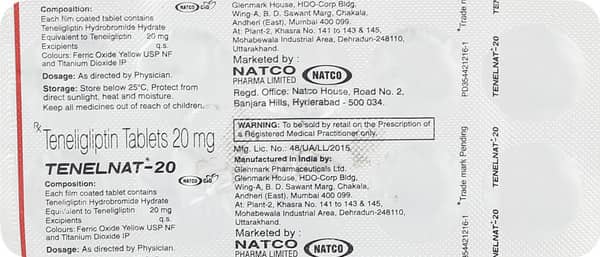 Tenelnat 20mg Strip Of 10 Tablets