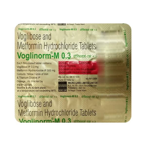 Voglinorm M 0.3Mg Strip Of 15 Tablets