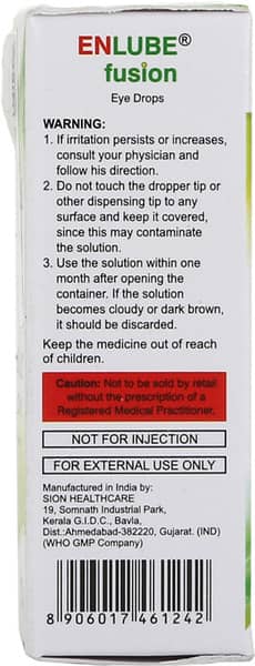 Enlube Fusion Bottle Of 10ml Eye Drops