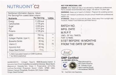 Nutrijoint C2 Strip Of 10 Tablets