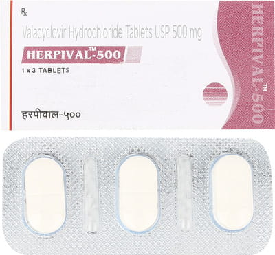 Herpival 500mg Strip Of 3 Tablets
