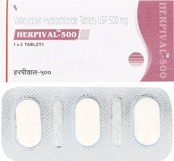 Herpival 500Mg Strip Of 3 Tablets
