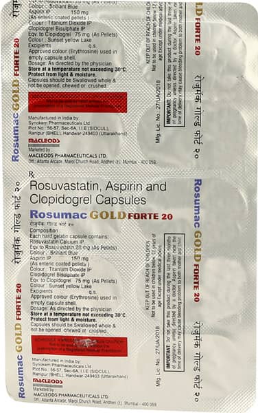 Rosumac Gold Forte 20Mg Strip Of 10 Capsules