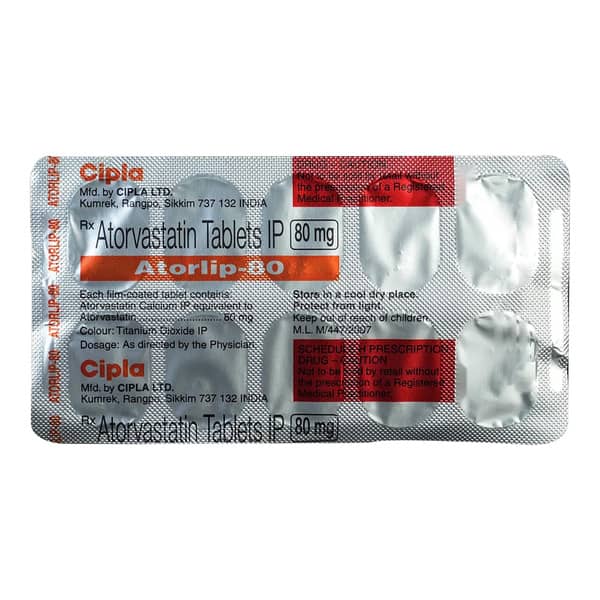 Atorlip 80Mg Strip Of 10 Tablets
