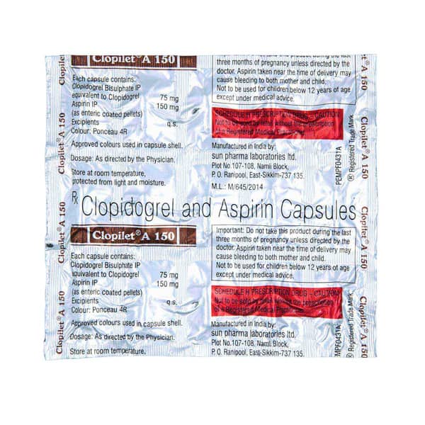 Clopilet A 150mg Strip Of 15 Capsules