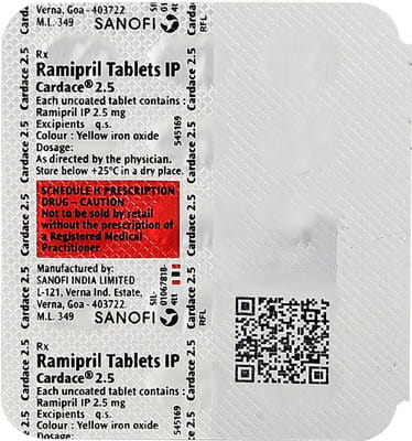 Cardace 2.5mg Strip Of 15 Tablets