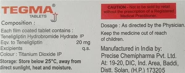 Tegma 20mg Strip Of 10 Tablets