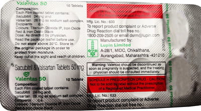 Valentas 50mg Strip Of 10 Tablets