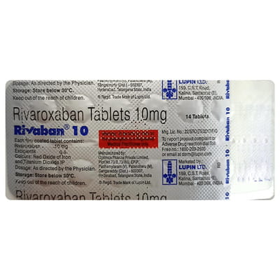 Rivaban 10mg Strip Of 10 Tablets