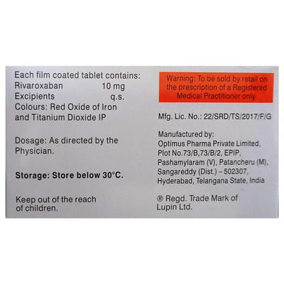 Rivaban 10mg Strip Of 10 Tablets