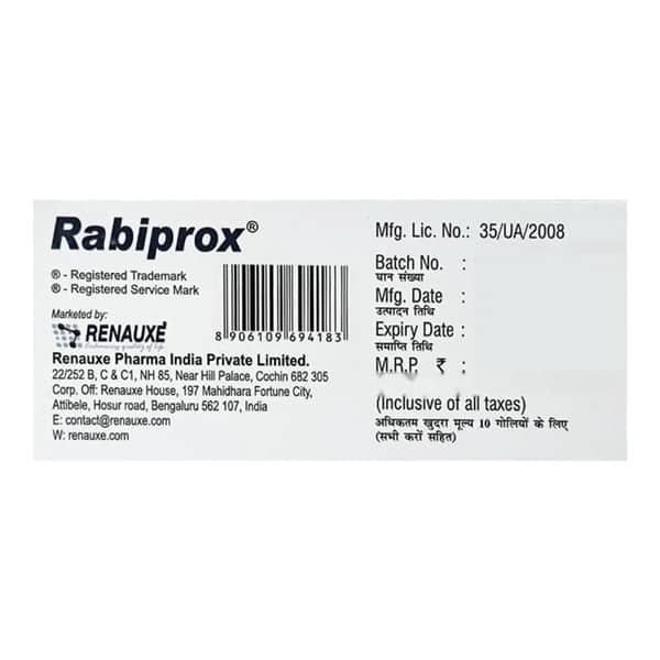 Rabiprox 20Mg Strip Of 10 Tablets