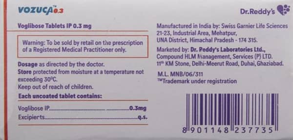 Vozuca 0.3Mg Strip Of 15 Tablets
