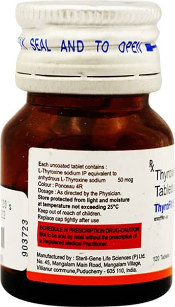 Thyrofit 50mcg Bottle Of 120 Tablets