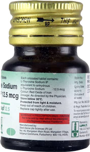 Thyroup 12.5mcg Bottle Of 120 Tablets