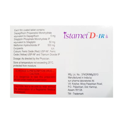 Istamet D Ir 5/50/500mg Strip Of 7 Tablets