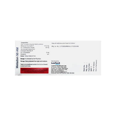 Metadon Am 50mg Strip Of 10 Tablets