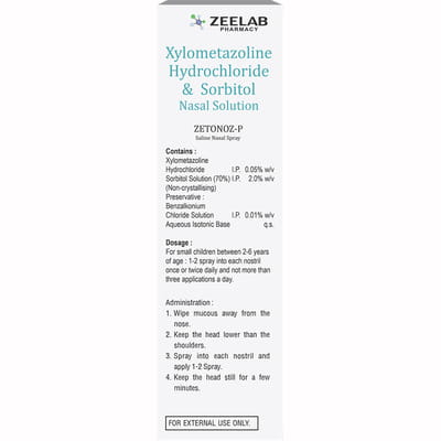Zetonoz P Bottle Of 10ml Saline Nasal Spray