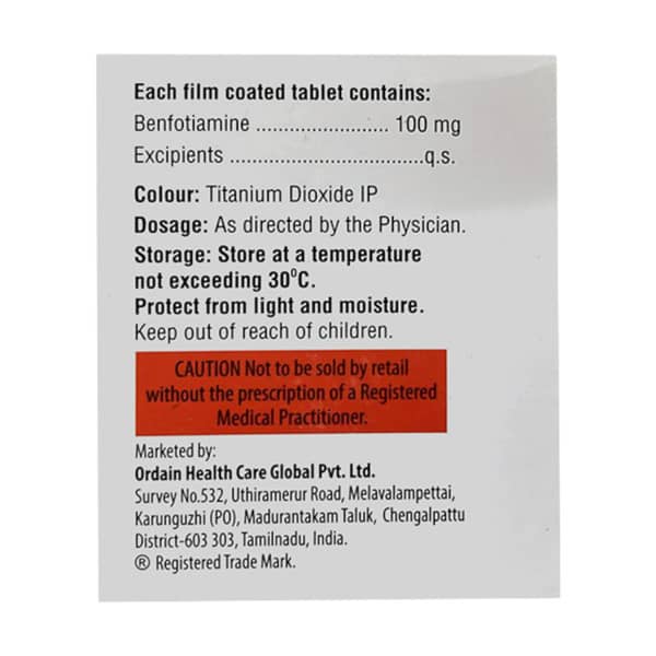 Thiamin 100mg Strip Of 15 Tablets