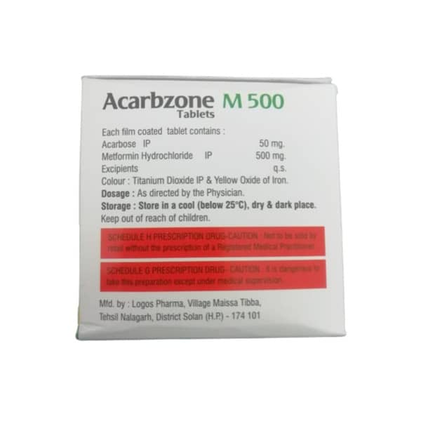 Acarbzone M 500Mg Strip Of 10 Tablets
