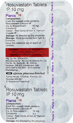 Plaros 10mg Strip Of 15 Tablets