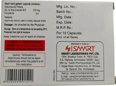 Itrocap 100mg Strip Of 10 Capsules