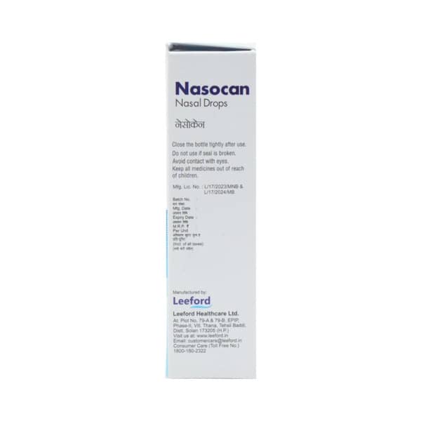 Nasocan Adult 0.1% Bottle Of 10ml Nasal Drops