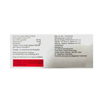Rozavel Ez 20mg Strip Of 10 Tablets