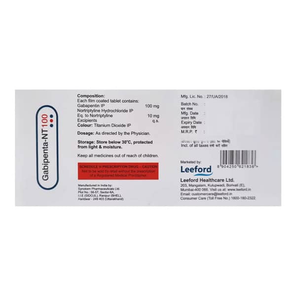 Gabipenta Nt 100Mg Strip Of 10 Tablets