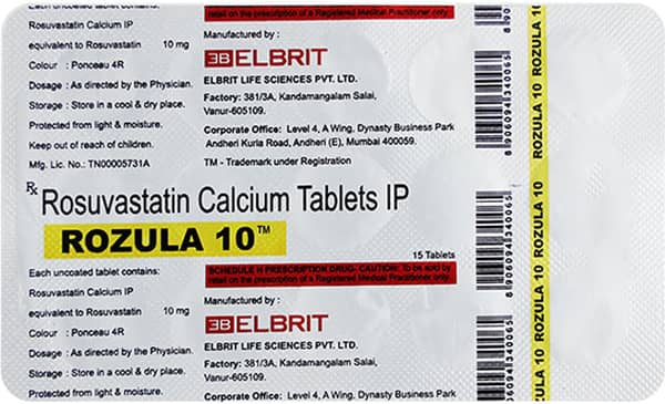 Rozula 10mg Strip Of 15 Tablets