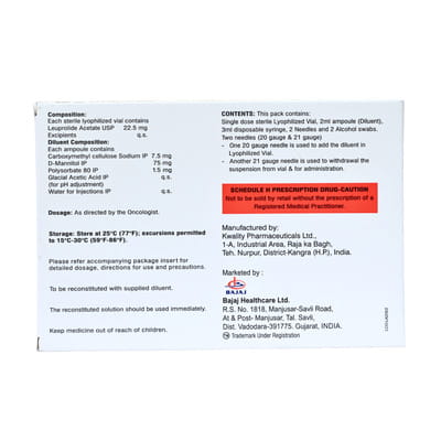 Leuprolis 22.5mg Dry Vial Of 1 Powder For Injection