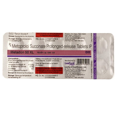 Metadon Xl 50mg Strip Of 10 Tablets