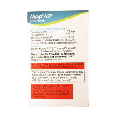 Nicip Asp Strip Of 10 Tablets